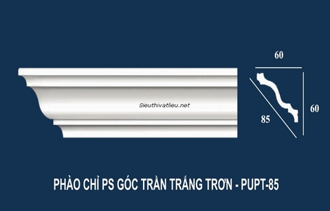 Phào cổ trần PU PUPT-85 trắng trơn