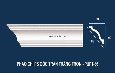 Phào cổ trần PU PUPT-86 trắng trơn