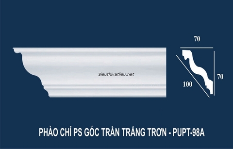 Phào cổ trần PU PUPT-98A trắng trơn