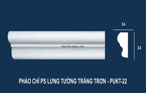 Phào chỉ tường PU PUKT-22 trắng trơn