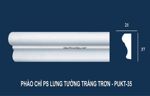 Phào chỉ tường PU PUKT-35 trắng trơn