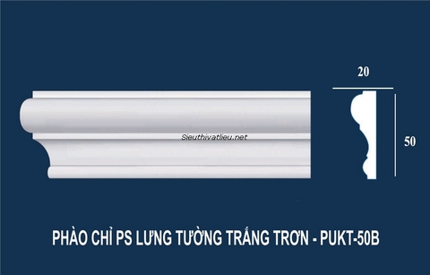 Phào chỉ tường PU PUKT-50B trắng trơn