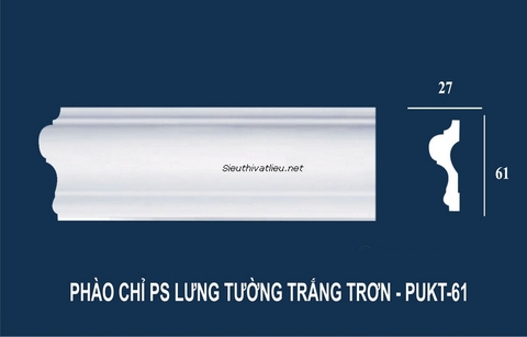 Phào chỉ tường PU PUKT-61 trắng trơn