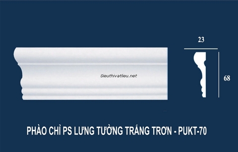 Phào chỉ tường PU PUKT-70 trắng trơn