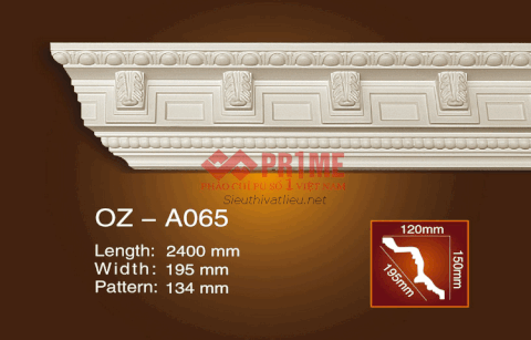 Phào cổ trần PU Prime OZ-A065 trắng hoa văn