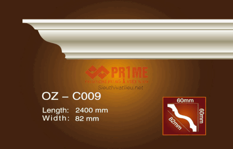 Phào cổ trần PU Prime OZ-C009 trắng trơn