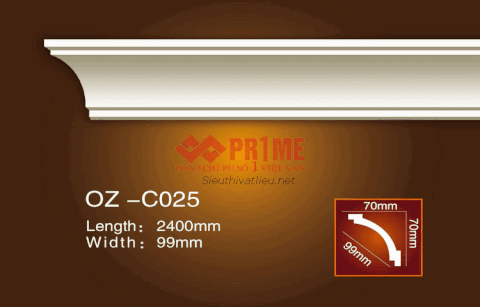 Phào cổ trần PU Prime OZ-C025 trắng trơn