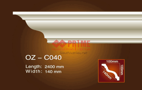 Phào cổ trần PU Prime OZ-C040 trắng trơn