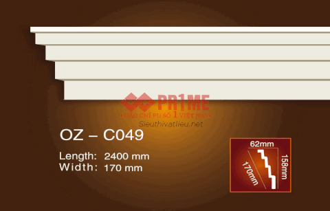 Phào cổ trần PU Prime OZ-C049 trắng trơn