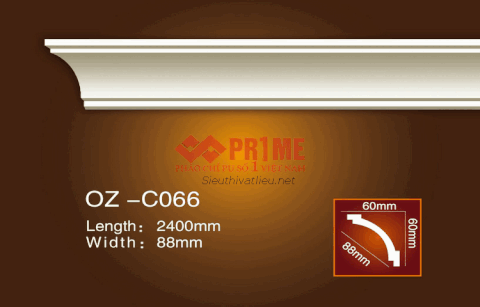Phào cổ trần PU Prime OZ-C066 trắng trơn
