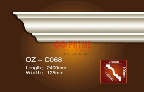 Phào cổ trần PU Prime OZ-C068 trắng trơn