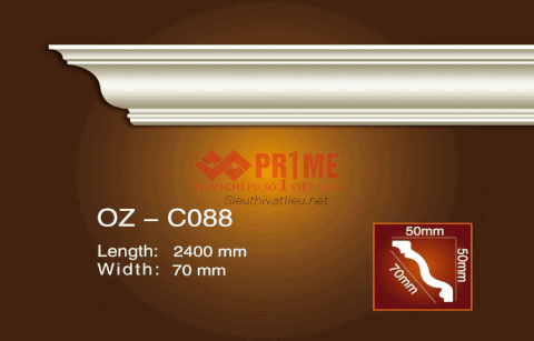 Phào cổ trần PU Prime OZ-C088 trắng trơn