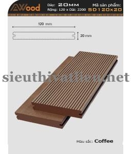 Sàn Gỗ Ngoài Trời Awood SD 120x20 Coffee