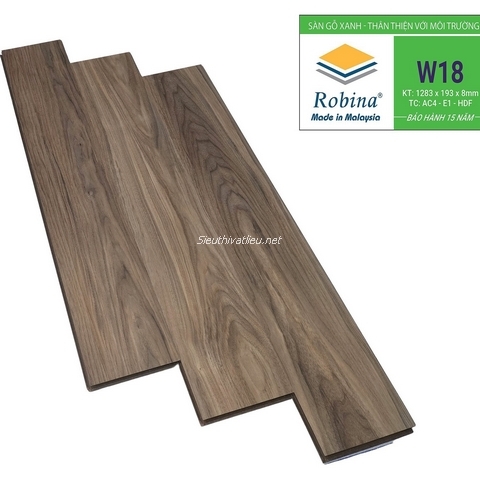 Sàn gỗ Malaysia Robina W18 8mm bản lớn