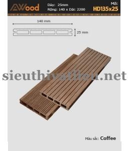 Sàn Gỗ Ngoài Trời Awood HD 135x25 Coffee