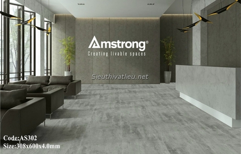 Sàn nhựa hèm khóa Amstrong vân bê tông AS302