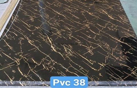 Tấm nhựa pvc vân đá màu đen PVC38