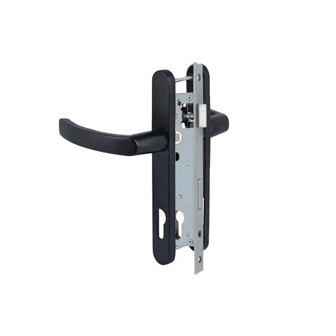 Khóa đơn điểm màu đen cửa nhựa lõi thép