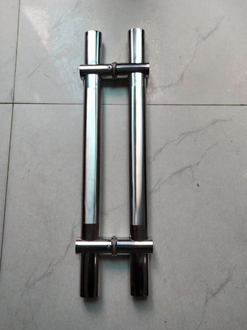 Tay nắm cửa kính dịch được tâm lỗ inox màu trắng