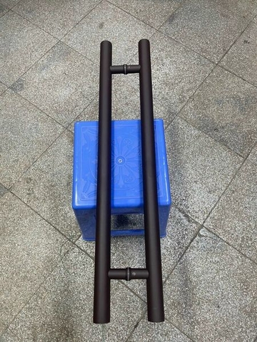 Tay nắm cửa inox dài 80 tâm 60cm tròn màu cafe nhôm xingfa lắp cửa nhôm cửa kính và gỗ