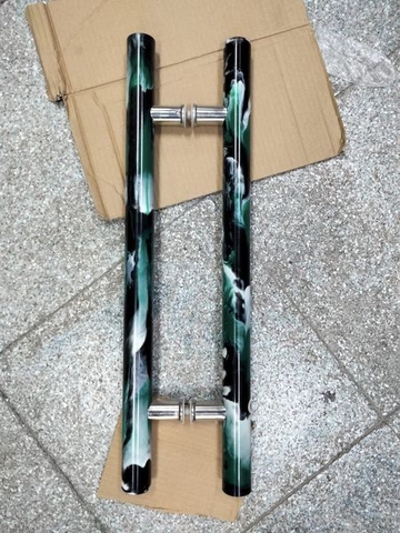 Tay nắm cửa kính mica vằn xanh, tay kéo cửa đẹp cửa kính cường lực