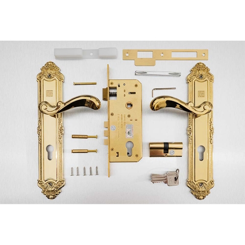 KHÓA TAY NẮM HUY HOÀNG  HC 8529 PVD, KHÓA CỬA GỖ