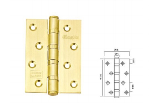 Bản lề cửa gỗ Kingku 3043SB màu vàng