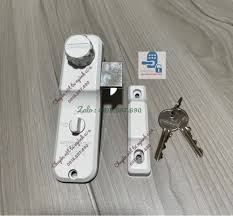 Khóa cửa nhôm kính B52 màu trắng- Khoá Huy Hoàng, Khóa cửa nhôm mở trượt.