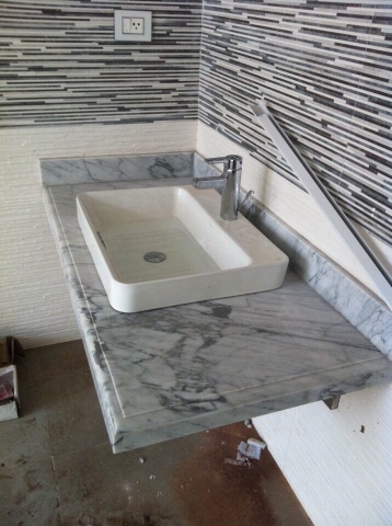 Đá chậu Lavabo trắng Hy Lạp