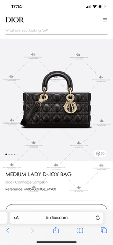 MEDIUM LADY D-JOY BAG - LIKE AUTH 99%