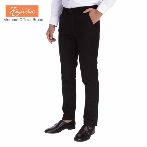 Quần âu kaki nam Kojiba dáng ôm co giãn 4 chiều (Đen)