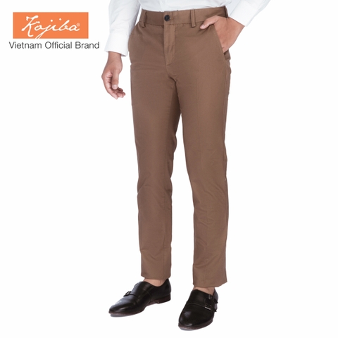 Quần âu kaki nam Kojiba dáng ôm co giãn 4 chiều (Nâu sậm)