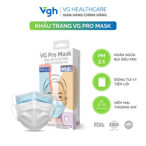 Khẩu trang Y tế VG Pro Mask (hộp 20 chiếc đóng gói từng chiếc)