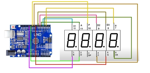 Hiển Thị 4 Led 7 Đoạn Với Arduino Uno R3