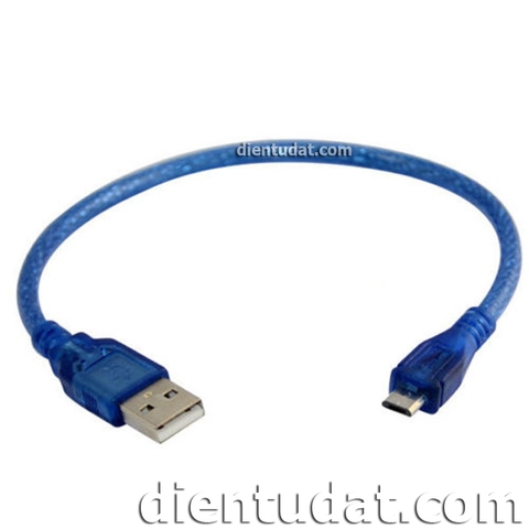 Dây Cáp Micro USB Xanh 30cm