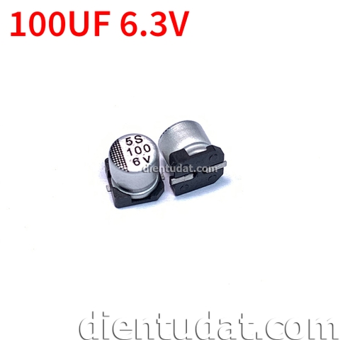 Tụ Nhôm SMD 100uF 6.3V 5*5.4mm 20%