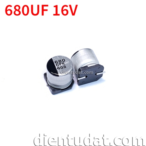 Tụ Nhôm SMD 680uF 16V 10*10.5mm 20%