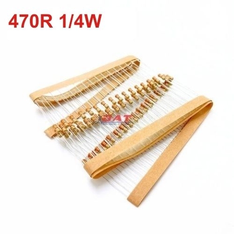 Điện Trở 1/4W 470R 5% - 4 Vòng Màu - 100 con