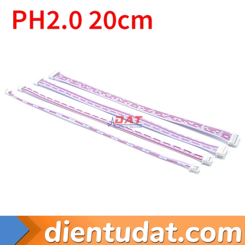 Cáp Header PH2.0 20cm Dây Trắng Đỏ 1007-26AWG - 2P 3P 4P 5P 6P