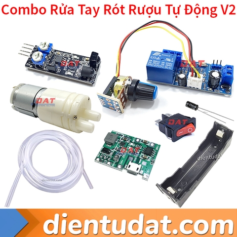 Combo Chế Bộ Rửa Tay Rót Rượu Tự Động V2
