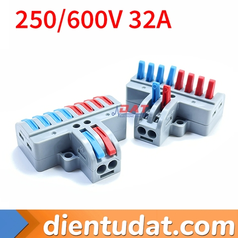 Cút Nối Dây Điện 2 Đầu Ra 8 Đầu - 32A 250V/600V LT2-8