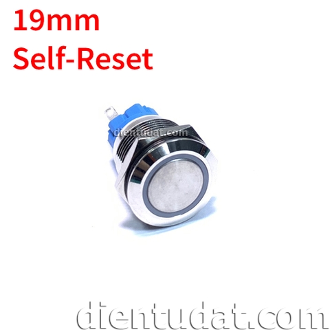 Nút Nhấn Vòng Đèn Tự Nhả 19mm 12V 24V - Đỏ Vàng Trắng Xanh Lá Xanh Dương