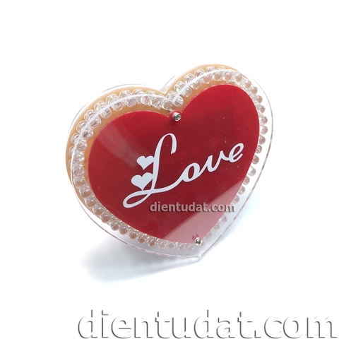 KIT DIY Bộ Đèn Led Trái Tim Hiệu Ứng Led Kèm Hộp Mica - Tự Ráp