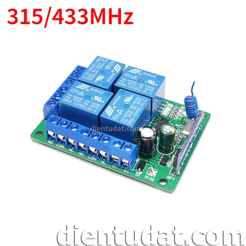 Mạch Điều Khiển RF 4 Relay 12V - WT06 - 315MHz 433Mhz