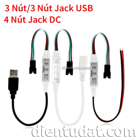 Bộ Driver LED RGB WS2811 WS2812 UCS1903 - SP002E 3 Nút -3 Nút Cổng USB-  4 Nút Jack DC