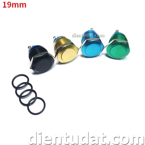 Nút Nhấn Reset Chống Nước 19mm - Xanh Lá Xanh Dương Đen Vàng