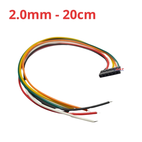 Dây Kết Nối jack Dupont 2.0mm Hàng Đơn 6 Chân Dài 20cm