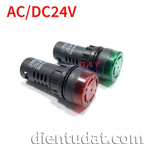 Đèn Báo Có Còi 24V AC DC AD16-22SM - Đỏ Xanh Lá