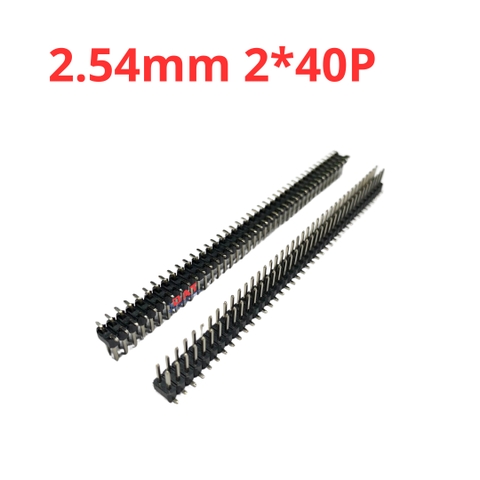 Header Hàng Rào Đực Đôi Chân Dán 2.54mm 40P - Đen