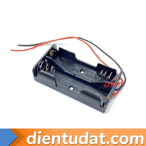 Hộp 2 Pin AA Có Dây - 2*AA - Mỏng Dày